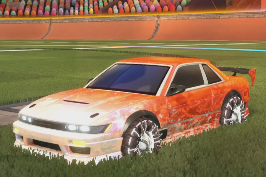 Rocket league Nissan Silvia Rle Titanium White design with Jacana,Dissolver