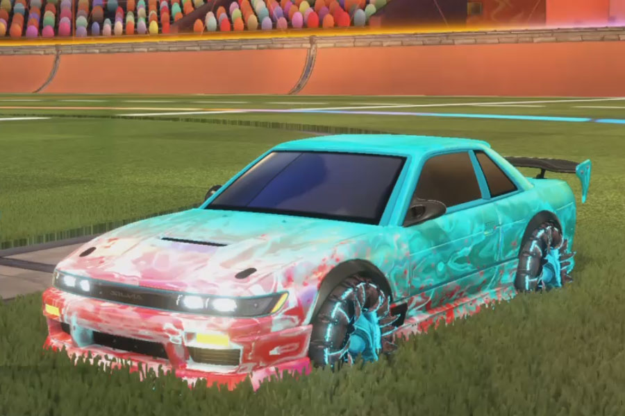 Rocket league Nissan Silvia Rle Sky Blue design with Jacana,Dissolver