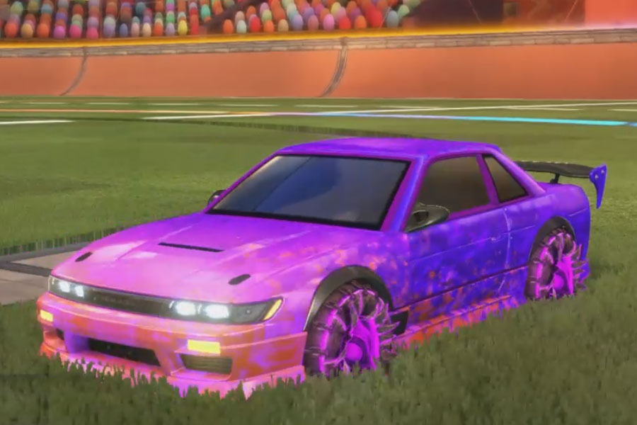 Rocket league Puple Nissan Silvia Rle Saffron design with Puple Jacana,Dissolver