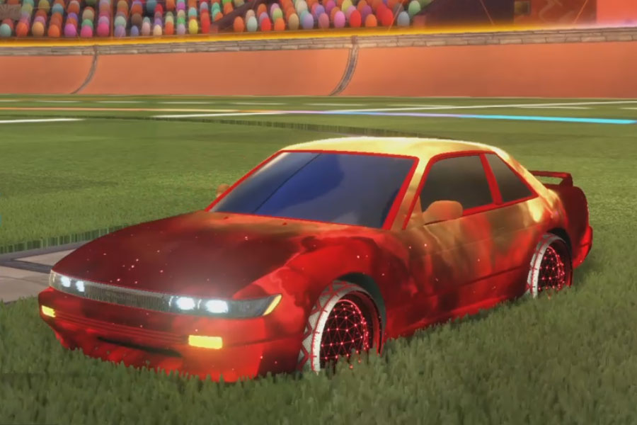 Rocket league Nissan Silvia Crimson design with Celestial II,Interstellar