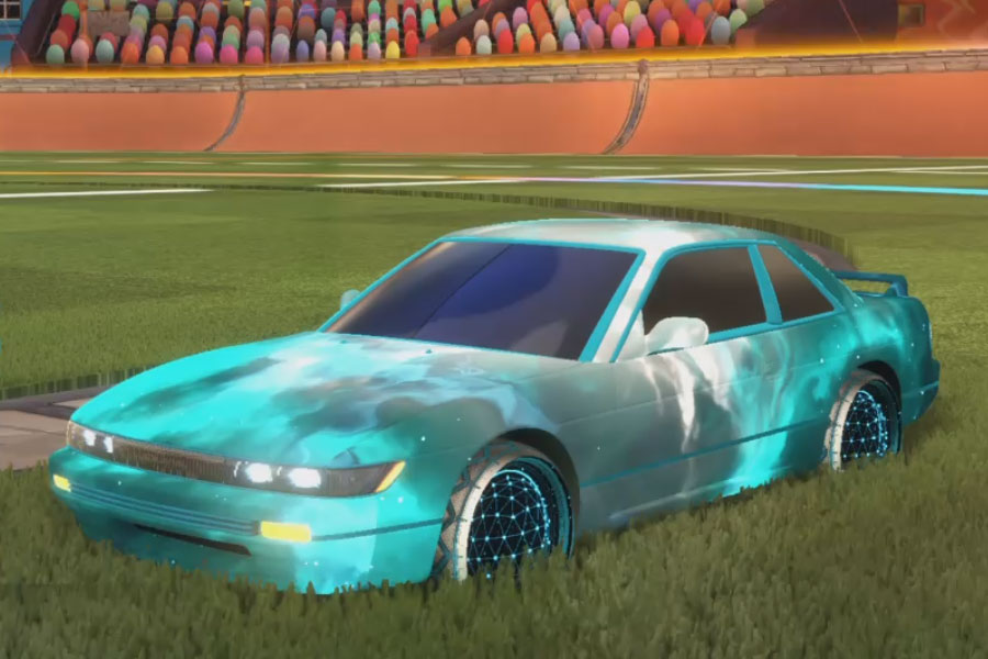 Rocket league Nissan Silvia Sky Blue design with Celestial II,Interstellar