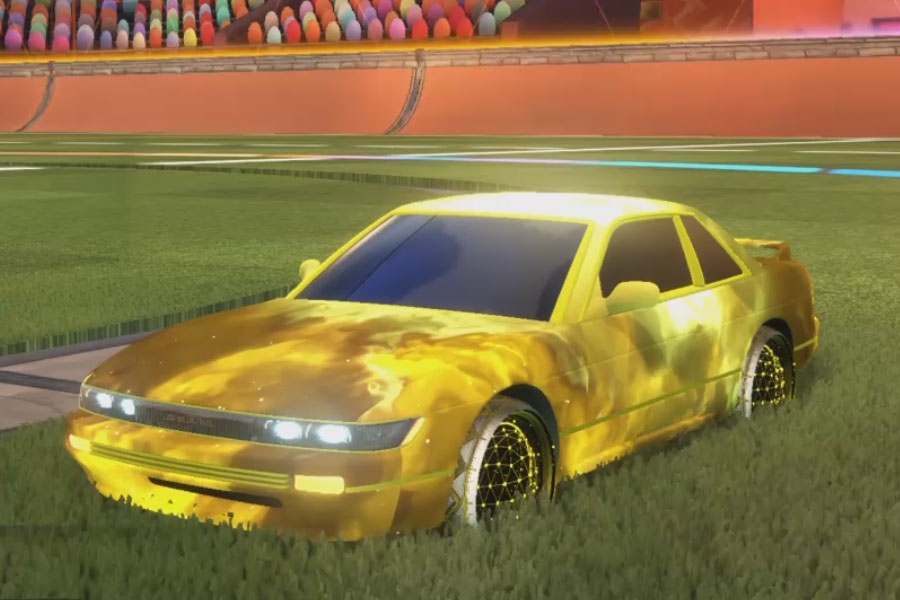 Rocket league Nissan Silvia Saffron design with Celestial II,Interstellar