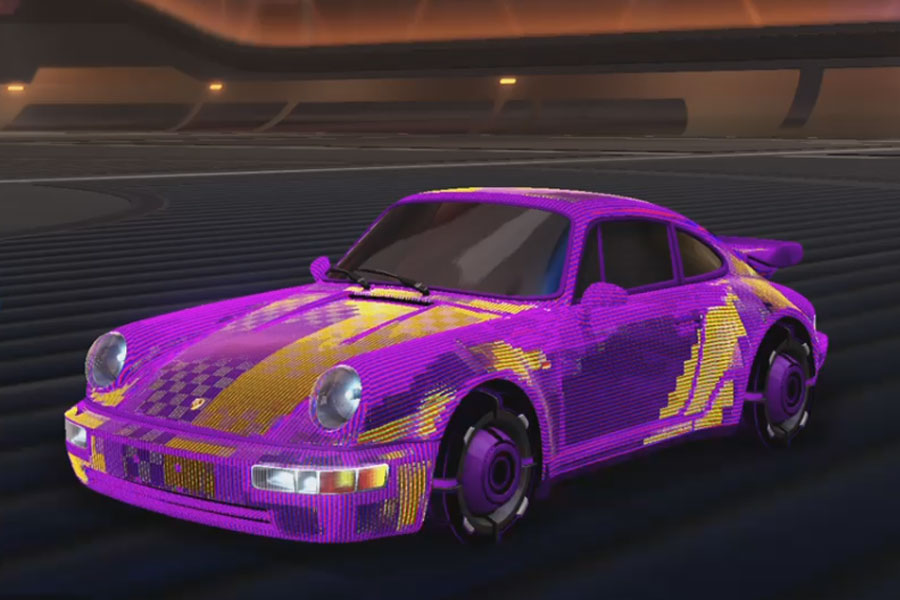 Rocket league Porsche 911 Turbo Purple design with Drwellian:Inverted,Scn-Ln