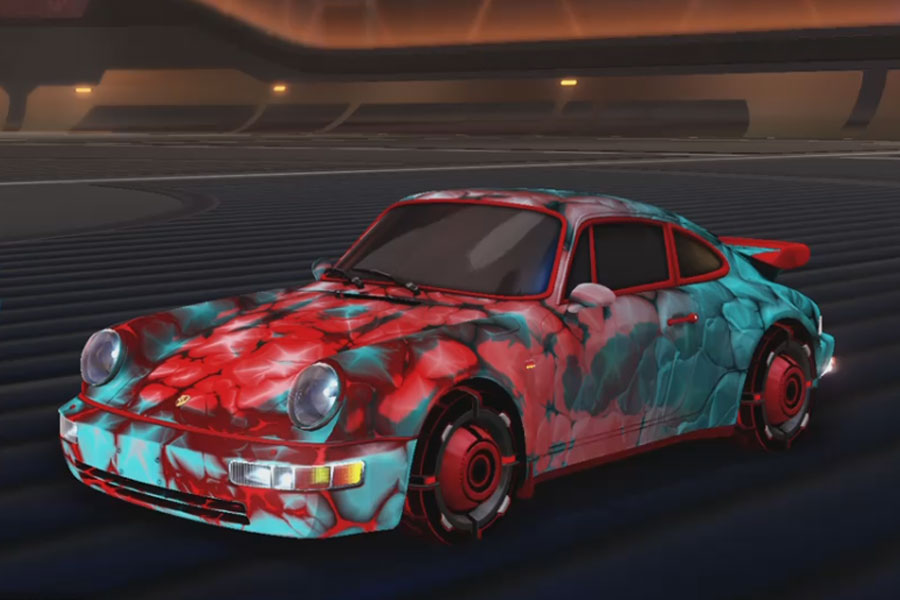 Rocket league Porsche 911 Turbo Crimson design with Drwellian:Inverted,Chameleon