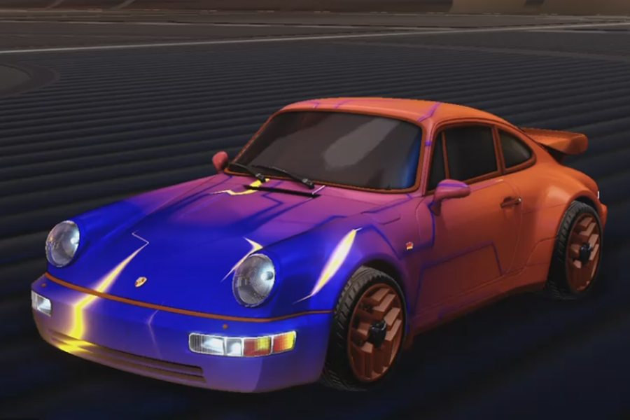 Rocket league Porsche 911 Turbo Burnt Sienna design with Munzonic,Mainframe