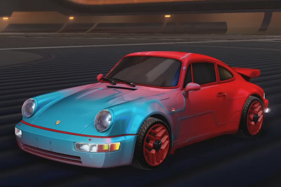 Rocket league Porsche 911 Turbo Crimson design with Munzonic,Mainframe