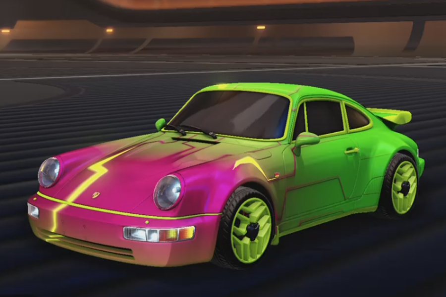 Rocket league Porsche 911 Turbo Lime design with Munzonic,Mainframe