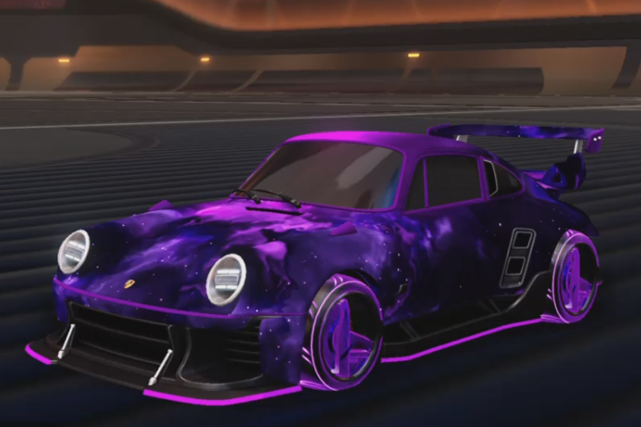 Rocket league Porsche 911 Turbo Rle Purple design with Omnikron: Holographic,Interstellar