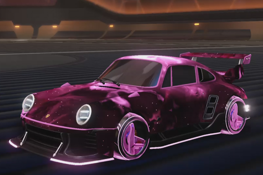 Rocket league Porsche 911 Turbo Rle Pink design with mnikron: Holographic,Interstellar