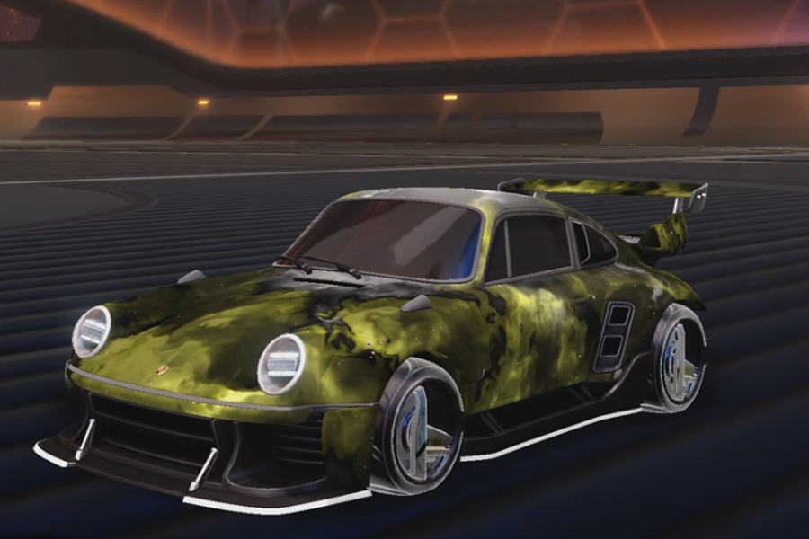 Rocket league Porsche 911 Turbo Rle Grey design with mnikron: Holographic,Interstellar