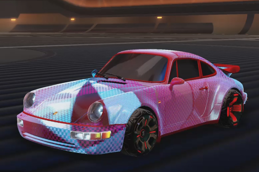 Rocket league Porsche 911 Turbo Crimson design with Giga-Hurts,J-peggy